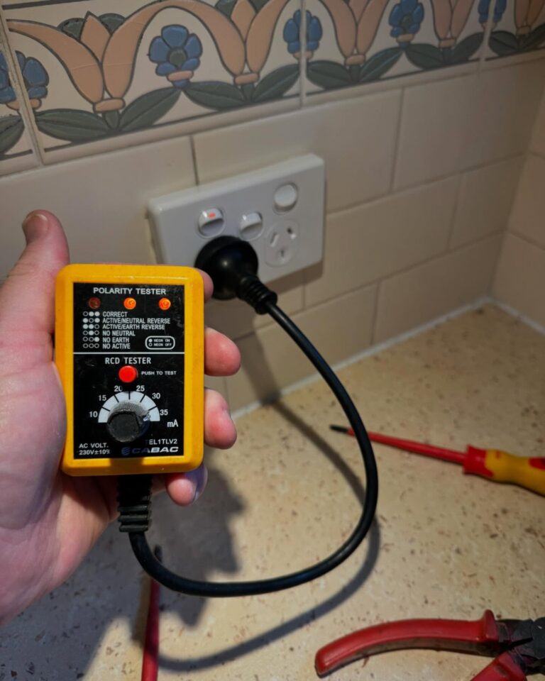 New power point installation with safe wiring and neat wall chase in an Inner West Sydney home