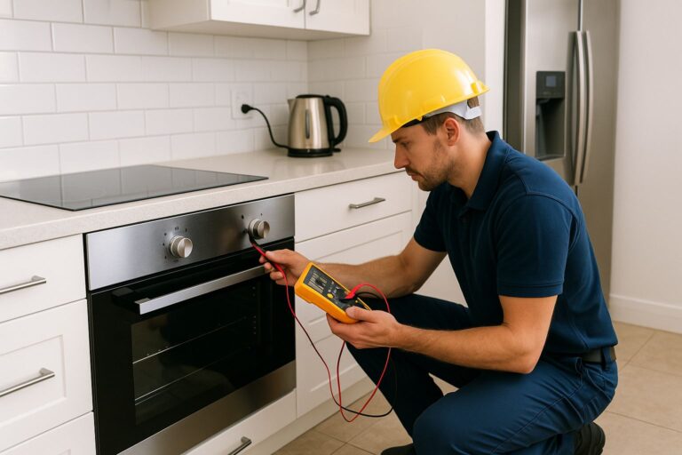 Same-day electrical testing and commissioning of newly installed kitchen appliances in Inner West Sydney