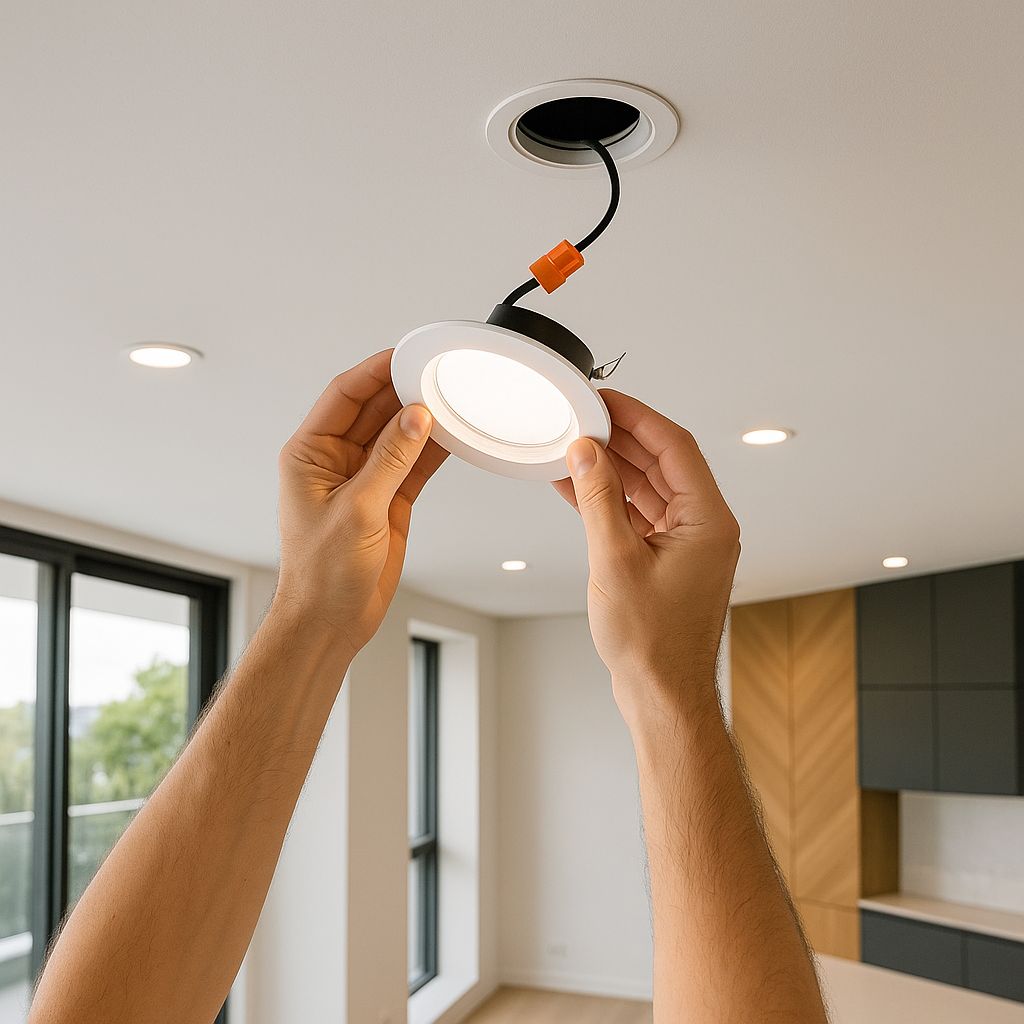 LED lighting installation and upgrades in a modern Balmain East property.