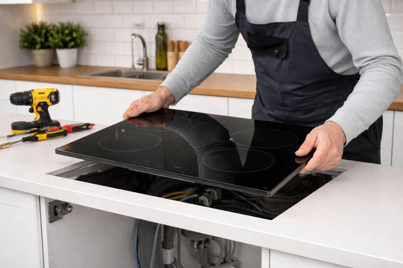 Induction cooktop installation in an Inner West kitchen