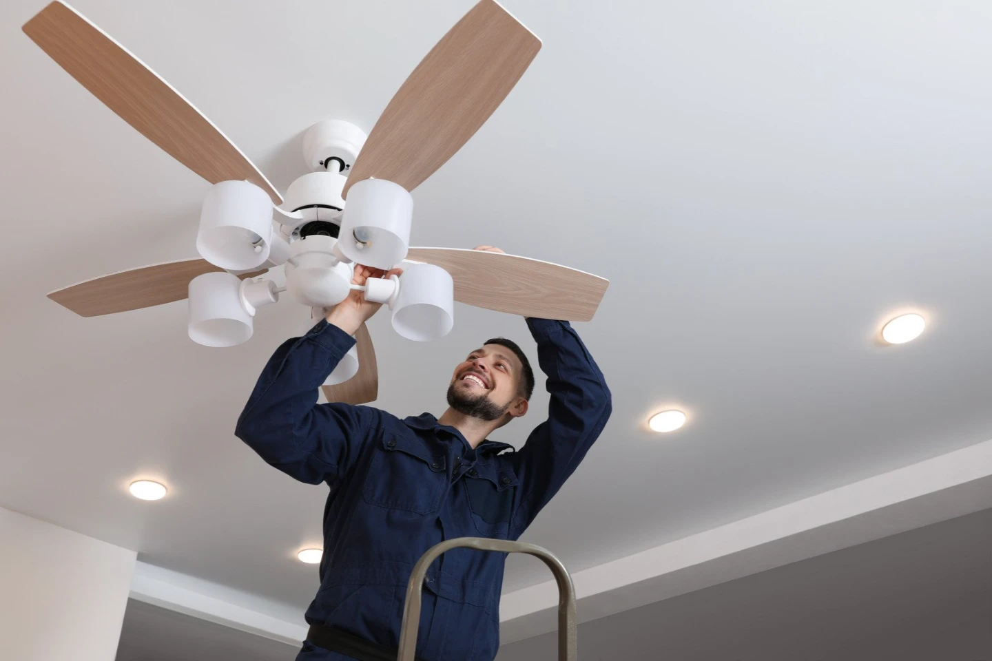Professional ceiling fan installations by a licensed electrician in Ryde.
